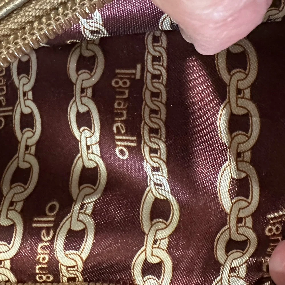 Tignanello Bronze Leather Hobo Handbag Purse